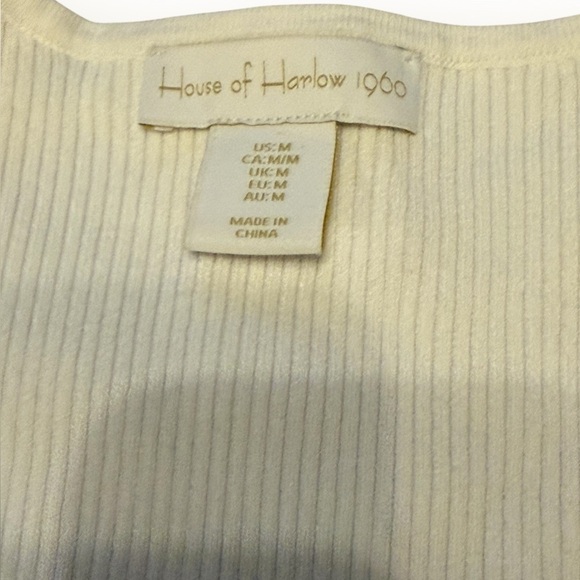 House of Harlow 1960|  cap sleeve ribbed crop top | Color: Cream | Size: M - Picture 3 of 8
